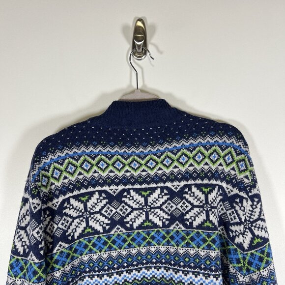 Vineyard Vines Sweater Mens XL Fair Isle Nordic Merino Wool 1/4 Zip Alpaca - Picture 8 of 9